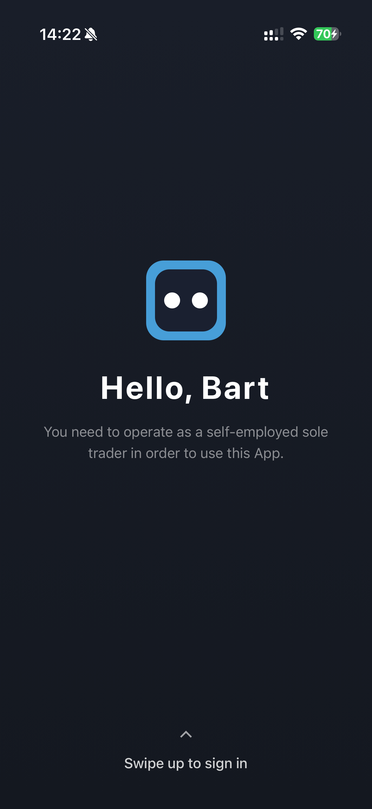 Bart welcome screen - Hello, Bart